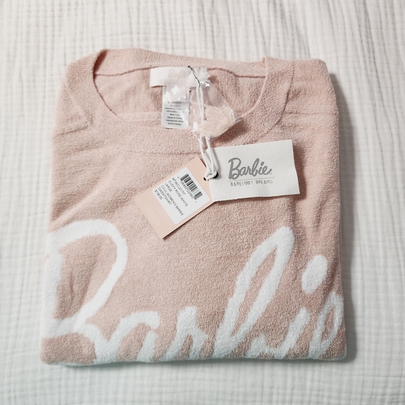 Barbie Barefoot Dreams CozyChic Sweatshirt Pullover Sz L NWT - Picture 4 of 7